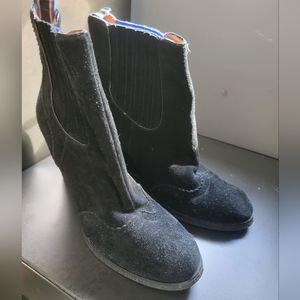 Tommy Hilfiger  Black Suede Wedge Booties